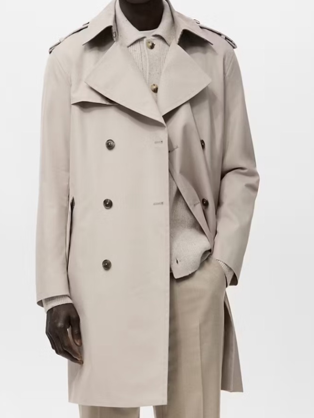Mango Man WATER-REPELLENT BELTED TRENCH COAT
